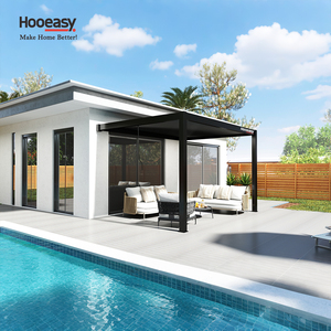 <span class=keywords><strong>Pergola</strong></span> <span class=keywords><strong>bioclimatique</strong></span> Hooeasy pour jardin extérieur, murale, 3m x 3m, 3m x 4m, à toit à lames orientables monocouche - Product Image 1