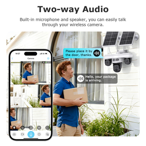 กล้องวงจรปิด AOV 9MP PTZ พลังงานแสงอาทิตย์ ระบบกล้องวงจรปิด 360 องศา °   กล้องวงจรปิด IP66 สำหรับภายนอกอาคาร รองรับ WiFi 4G มองเห็นได้สามมุม มีระบบมองกลางคืน ตรวจจับความเคลื่อนไหว - Product Image 4