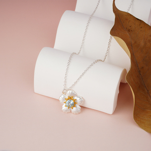 Personnalisé <span class=keywords><strong>en</strong></span> gros bijoux fins femmes 925 argent brossé naturel topaze bleue diamant fleur <span class=keywords><strong>en</strong></span> forme de collier pendentif pour les femmes - Product Image 4