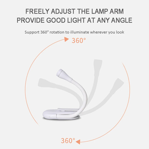 Lampes de lecture LED portables, rechargeables par USB, protection des yeux, lumière de nuit, mini lampe de lecture à clipser sur le bureau, pour les voyages, la chambre à coucher - Product Image 4