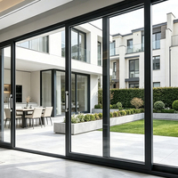 Portes coulissantes de cuisine HUACAI pour maisons, cadre en aluminium avec verre transparent pour cuisine ouverte