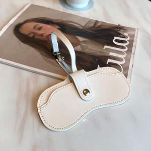 Étui à lunettes en cuir simple, forme irrégulière, portable, résistant aux rayures, pour lunettes de soleil et de vue, été 2024 - Product Image 5