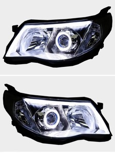 Fari LED Completi Personalizzati per Subaru <span class=keywords><strong>Forester</strong></span> 2009-2012, Gruppo Luci Anteriori Laser con Occhio del Diavolo, Occhio d'Angelo e Luci Diurne - Product Image 3