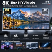 Câble DEFUXIN DP1.4 1,5 m 8K 60Hz 4K 144Hz 32,4 Gbps DP vers DP pour moniteur de jeu, carte graphique PC - EN STOCK