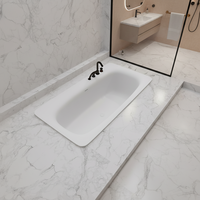 Baignoire autoportante en pierre artificielle à surface solide – Baignoire de trempage colorée et écologique pour projets d'appartements, villas et hôtels