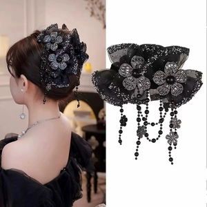 Hot Selling Temperament Elegant Black Flower Hairpin Popular Niche Design Women's Hairpins Fashionable Jewelry Wholesale - Product Image 1