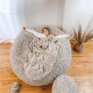 Housse de pouf géant en mousse à mémoire de forme de 7 pieds, grande housse de canapé-lit pour salon - Product Image 1
