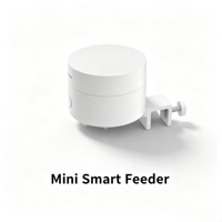 Distributeur automatique de nourriture pour poissons isolé, sans obstruction, avec minuterie intelligente, ultra-compact, installation fixe pour aquarium, propre et compact