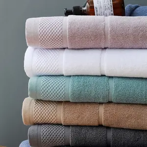 Роскошные полотенца и банное полотенце, набор из 100% хлопка для дома и отеля, большой размер, Белый, Серый