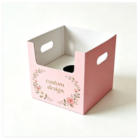 Boîte en carton ondulé rigide E Flute 2 mm, imprimée sur mesure, pour bouquet de fleurs, boîte portable pour plante en pot, emballage pour vase
