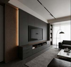 Wooden Panel <b>TV</b> <b>Stand</b> for 55 <b>TV</b> with <b>Rotating</b> Storage Shelves Home Furniture for Living Room Bedroom and Home Theater - Product Image 6