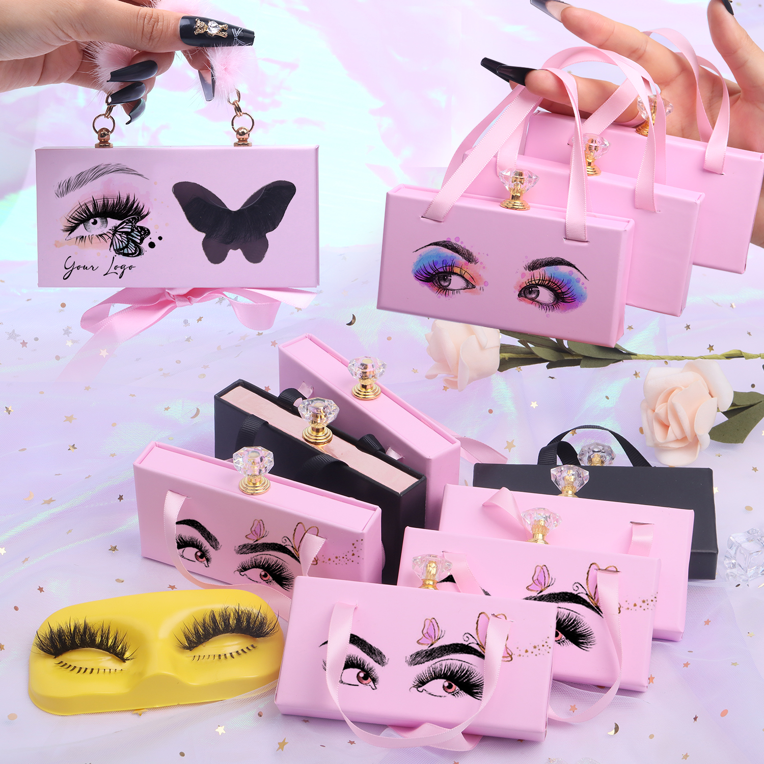 mink lashes custom packaging with logo