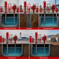 Système de pompe à eau électrique diesel à turbine verticale pour puits profonds et alimentation de réservoirs d'eau incendie
