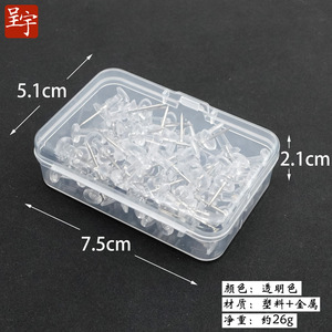 Punaises transparentes en acier inoxydable, diamètre 8 mm, longueur 22 mm, pour tableau en liège et usage artisanal - Product Image 3