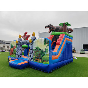 Castillo Inflable de Dinosaurios de PVC para Fiestas Comerciales, Castillo Hinchable con Tobogán, Dinosaurio Jurásico, para Exteriores - Product Image 2