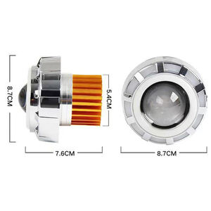 Phare de moto 30W multicolore à double anneau lumineux avec lentille de projecteur intégrée, double faisceau LED Angel Devil Eye, feu antibrouillard - Product Image 6