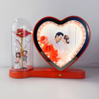 Nouvelle lampe de table LED cadre photo lampe colorée LED cadre photo avec miroir cadeau d'anniversaire de mariage cadre photo personnalisé