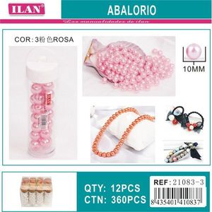 Ilan Abalorio Perle rosa da 10 mm, perline sfuse per la creazione di gioielli, 12 pezzi - Product Image 3