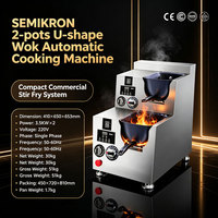 Robot de cuisson IA professionnel 4 pots en forme de U, machine à wok automatique en acier inoxydable 110V/220V pour cuisine de restauration