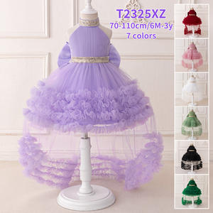 MQATZ Nuevo Vestido de Fiesta Negro para Niña con Estilo Moderno y Cola Larga de Princesa para Niñas Pequeñas - Product Image 5