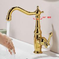 Robinet de lavabo rotatif à 360 degrés en laiton de style européen