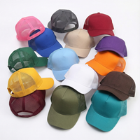 Casquette de baseball à 5 panneaux à fermeture à pression, en mousse de polyester multicolores personnalisable, dos en maille, unie