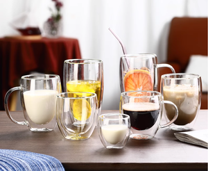 80ml 150ml 250ml 350ml 450ml 650ml alta borosilicato doppia parete tazza di vetro con e <span class=keywords><strong>senza</strong></span> <span class=keywords><strong>manico</strong></span> per il tè caffè succo di latte - Product Image 3