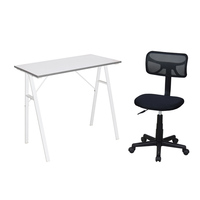 Cadre en métal Mdf Table d'ordinateur PC Petit bureau d'ordinateur et ensemble de chaises