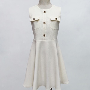 Custom OEM/ODM French Temperament High Feeling Sleeveless Vest Natural Waist Knitted Bodycon Polyester Midi <b>Dresses</b> - Product Image 5