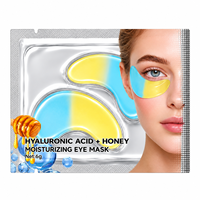 Masque pour les yeux en hydrogel en forme de lune, patchs en gel pour les yeux au collagène, hydratants, éclaircissants, anti-poches, logo personnalisé, marque privée, OEM