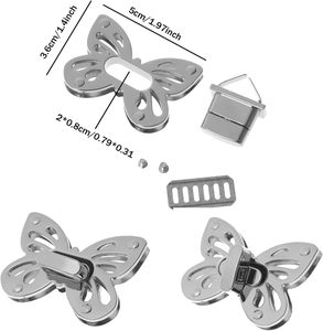 LARATH Pieces Butterfly Shaped Clasp Turn Lock Metal <b>Purse</b> Twist Lock Closure Exquisite Practical Bag Buckles For DIY Craft Hand - Product Image 2