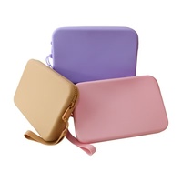 Pochette de rangement en silicone personnalisée avec fermeture éclair, sac de voyage portable, étui de rangement étanche pour accessoires, OEM ODM