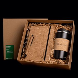 Luxury Office Gift <b>Sets</b> Promotional Cork Coffee Cup <b>Notebooks</b> for Business Father's Day Christmas Elegant Souvenir Thanksgiving - Product Image 1