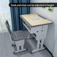 Table d'étude en bois MDF à hauteur réglable Offres Spéciales pour enfants meubles de classe d'école primaire avec ensemble de chaises confortables