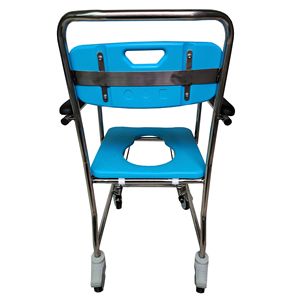 Multifunctional <b>Commode</b> <b>Chair</b> Stainless Steel With Wheels For Elderly And Disabled Bathroom Use - Product Image 3