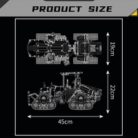 MOULD KING 18020S-Ensemble de tracteurs à chenilles pneumatiques techniques, jouets, cadeaux de Noël, briques MOC, blocs de construction éducatifs pour enfants