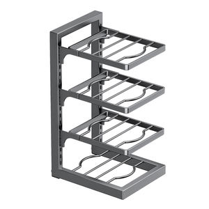 Famoso soporte de almacenamiento de ollas de cocina comercial de acero inoxidable, estante de almacenamiento, fregadero inferior, armario, estante de almacenamiento para ollas - Product Image 1