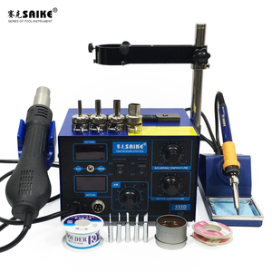 SAIKE 952D 2 in 1 SMDリワークはんだ付けステーションホットエアガンはんだごてはんだ除去220V 110V - Product Image 3