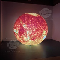 Planète Terre gonflable géante personnalisée Lune Mars Soleil Jupiter Vénus Mercure Saturne Uranus Neptune avec lumières LED