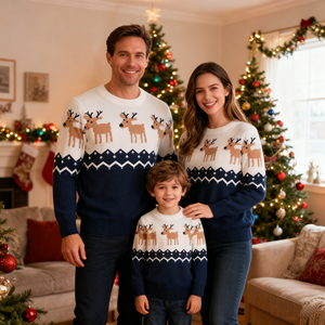 Nueva Llegada, Suéter Navideño, Ropa Familiar a Juego, OEM, Conjunto de Mamá, Papá y Yo, Disfraces Navideños de Algodón Suave para la Familia - Product Image 2