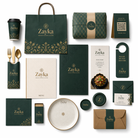 Kit de Branding Personnalisé pour Restaurant en Franchise : Manchons, Sacs, Menus et Présentoirs Sur Mesure pour un Lancement de Marque Premium en Franchise