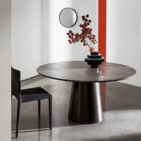 Ensemble de meubles italiens de luxe, 4 pièces, base en bois massif pour comptoir en marbre, table de salle à manger moderne