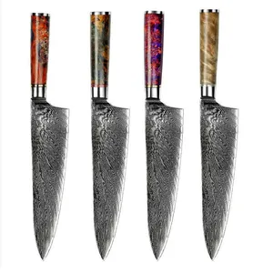 2021 style 8 inch 67Layers Damascus Steel deluxe fruit and vegetable carving butcher and slaughter high end kitchen knives