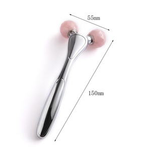 Wholesale Competitive Price Custom Logo Double Pink <b>Roller</b> Facial <b>Metal</b> Massage Tool - Product Image 6