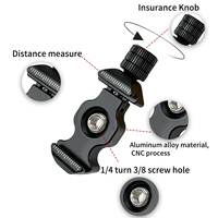 Pince à dégagement rapide ultralégère avec adaptateur de vis 3/8 "-1/4" pour tête de trépied d'appareil photo Compatible avec la plaque de Type Arca Swiss