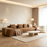 Ensemble de canapés modulaires de luxe modernes en tissu en forme de L pour salon, 5 à 7 places, pour une configuration classique
