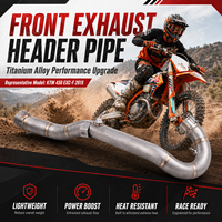 Tuyau de liaison avant d'échappement en alliage de titane pour moto KTM EXC-F Six Days 350 450 500 Husqvarna FE 350 450 501 Spécifications UE 17-19