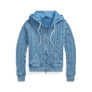 Sweat-shirt pour femme en coton imprimé personnalisé, lavage à l'acide de luxe, fermeture éclair intégrale, tricot doux, fermeture éclair bidirectionnelle, poignets et ourlet côtelés, OEM - Product Image 1