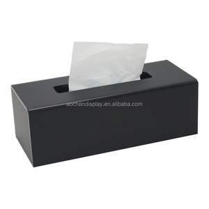 Couverture de boîte de tissu acrylique noire de Logo imprimé par coutume/<span class=keywords><strong>support</strong></span> de boîte de tissu de voiture - Product Image 3