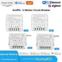 Interrupteur de disjoncteur unique multiplateforme Tuya Matter, maison intelligente, commande vocale, minuterie, écran OLED électrique, sans application de contrôle